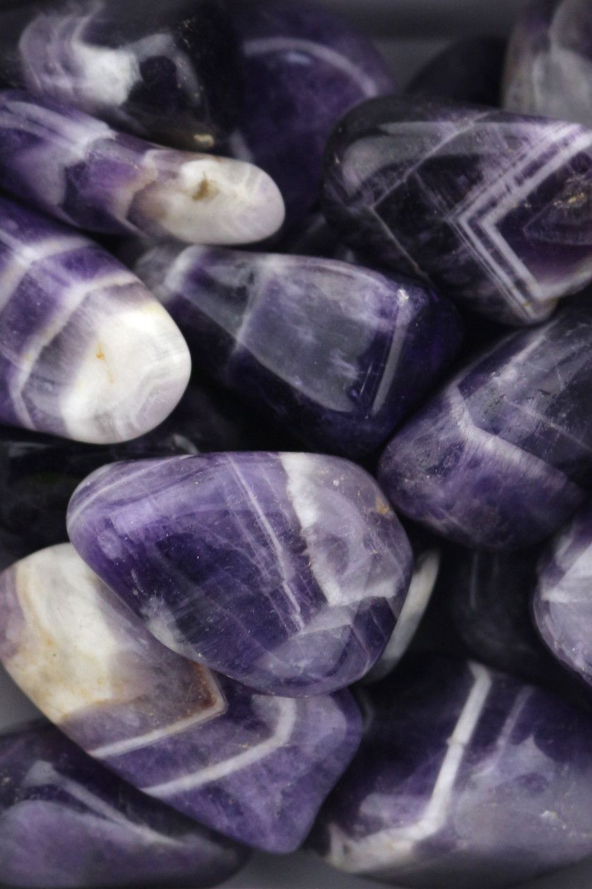 Chevron Amethyst Hearts