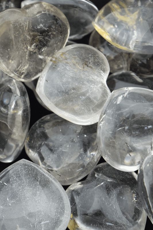 Clear Quartz Hearts