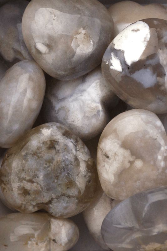 Flower Agate Hearts
