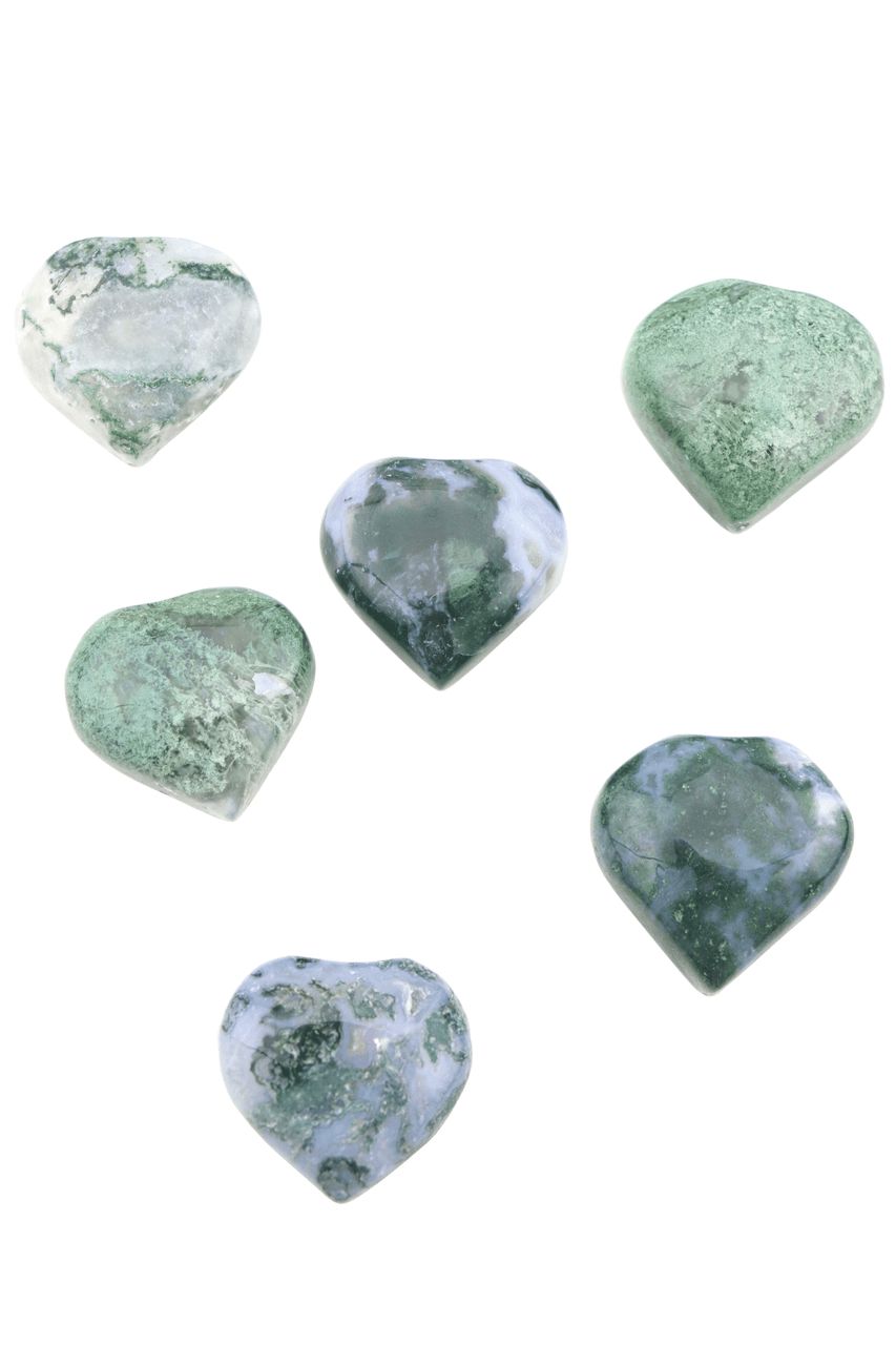Moss Agate Hearts