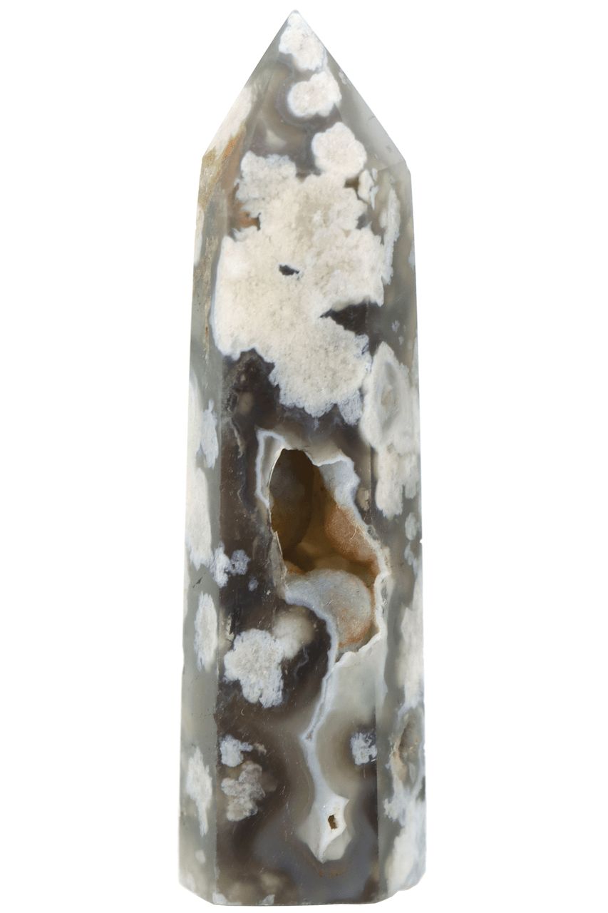 Black Flower Agate Point BFAP02