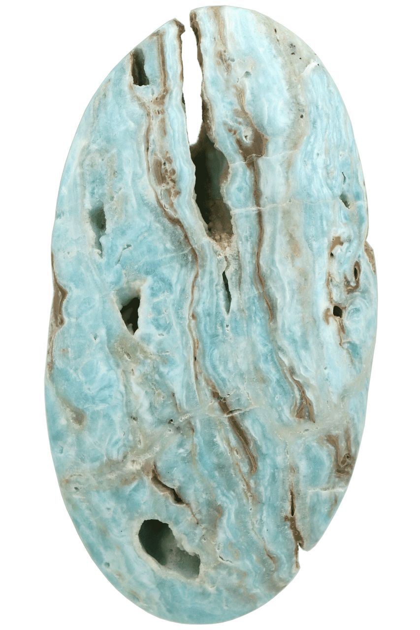 Blue Aragonite Palm Stone BARP04
