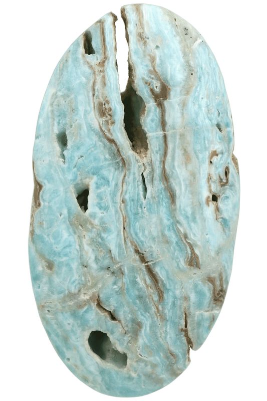 Blue Aragonite Palm Stone BARP04