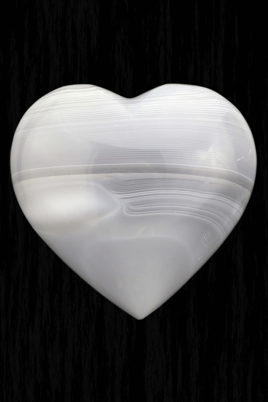 Botswana Grey Agate Heart BTWH03