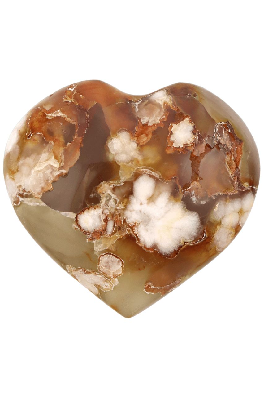 Flower Agate Heart FLAH03