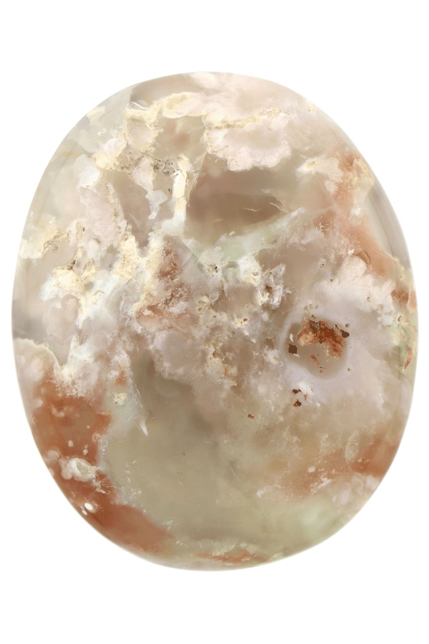 Flower Agate Palm Stone FLAP04