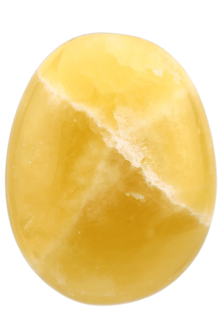Orange Calcite Palm Stone OCP07