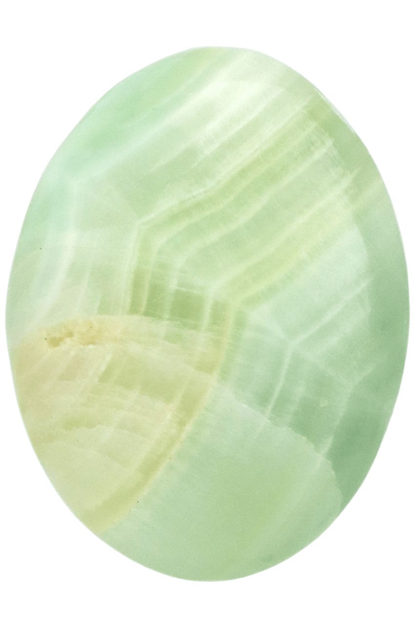 Pistachio Calcite Palm Stone PCSP08