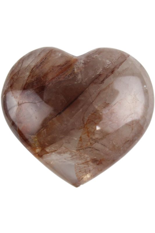Red Hematite in Quartz Heart HMTH04