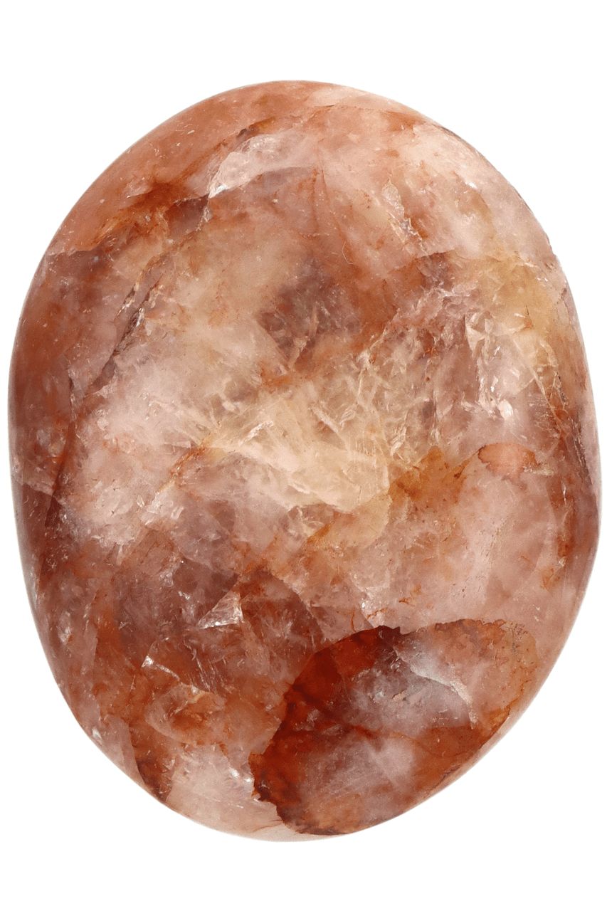 Red Hematite in Quartz Palm Stone HMTP04