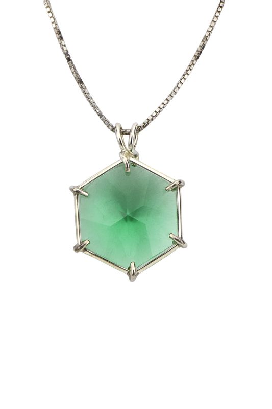 Tibetan Green Obsidian Flower of Life
