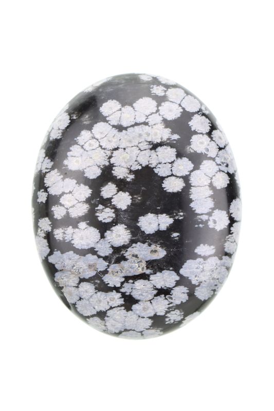 Snowflake Obsidian Palm Stone SWFP04
