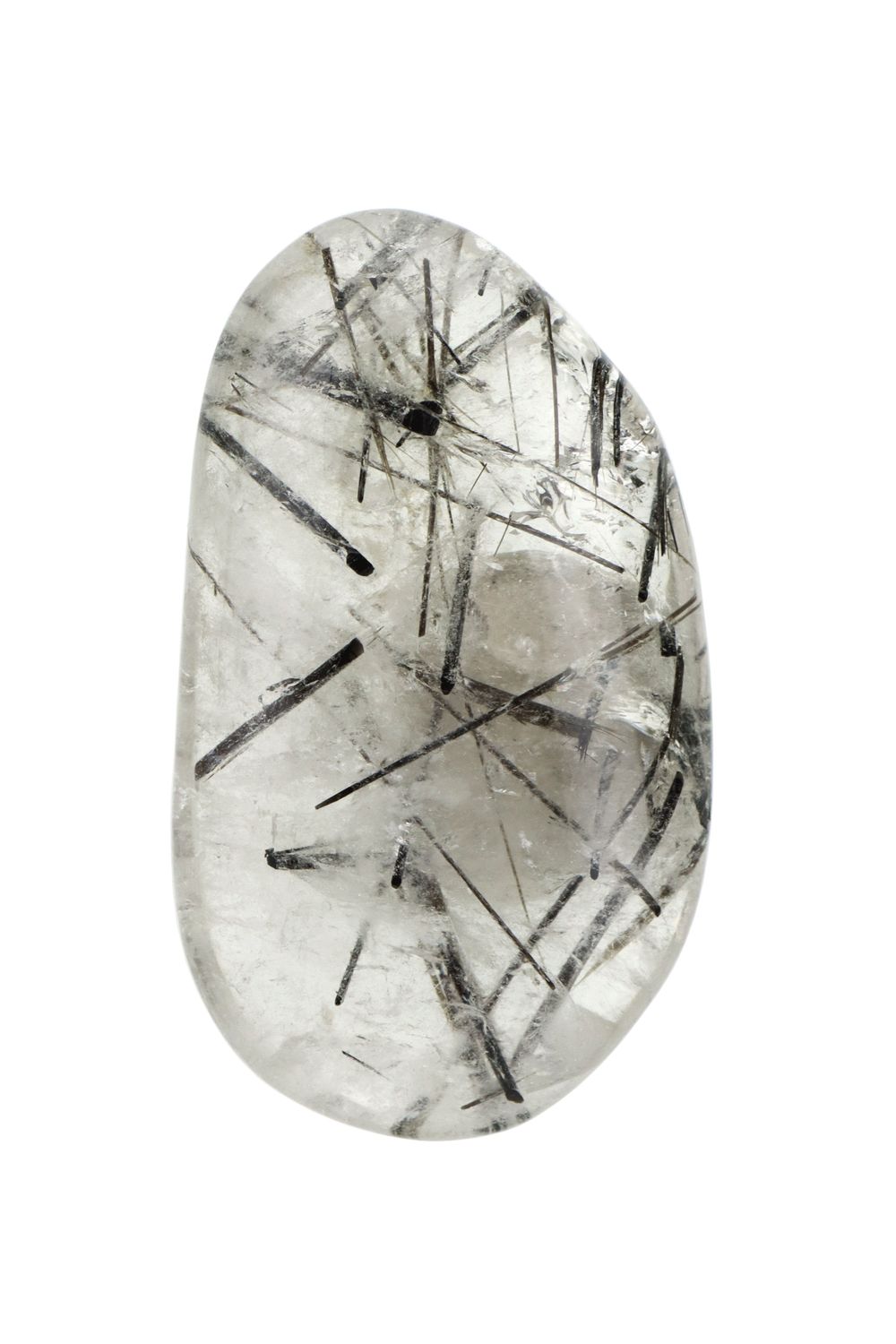 Tourmalinated Quartz Palm Stone TQP03