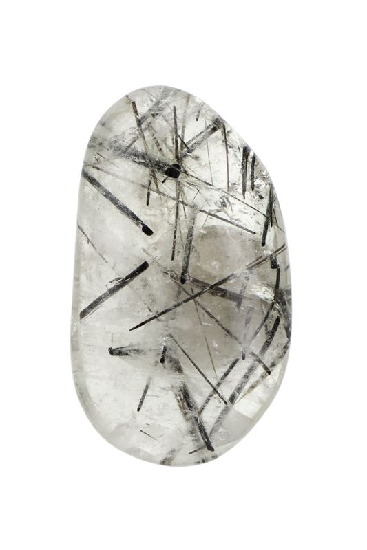 Tourmalinated Quartz Palm Stone TQP03