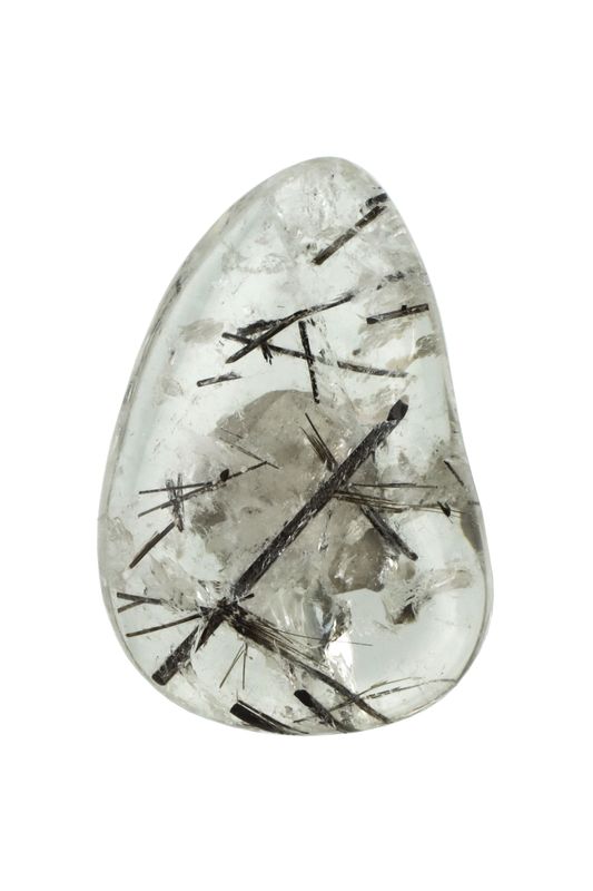 Tourmalinated Quartz Palm Stone TQP06