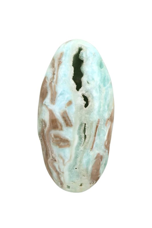 Blue Aragonite Palm Stone BARP01
