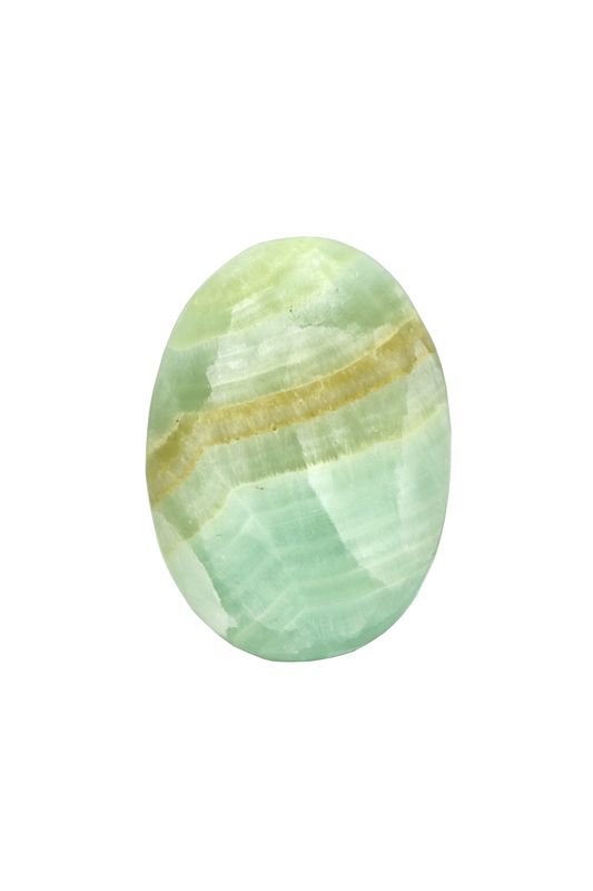 Pistachio Calcite Palm Stone PCSP09