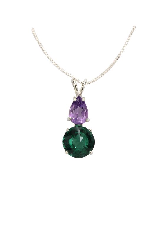 Siberian Green Quartz Mini Radiant Heart &amp; Amethyst