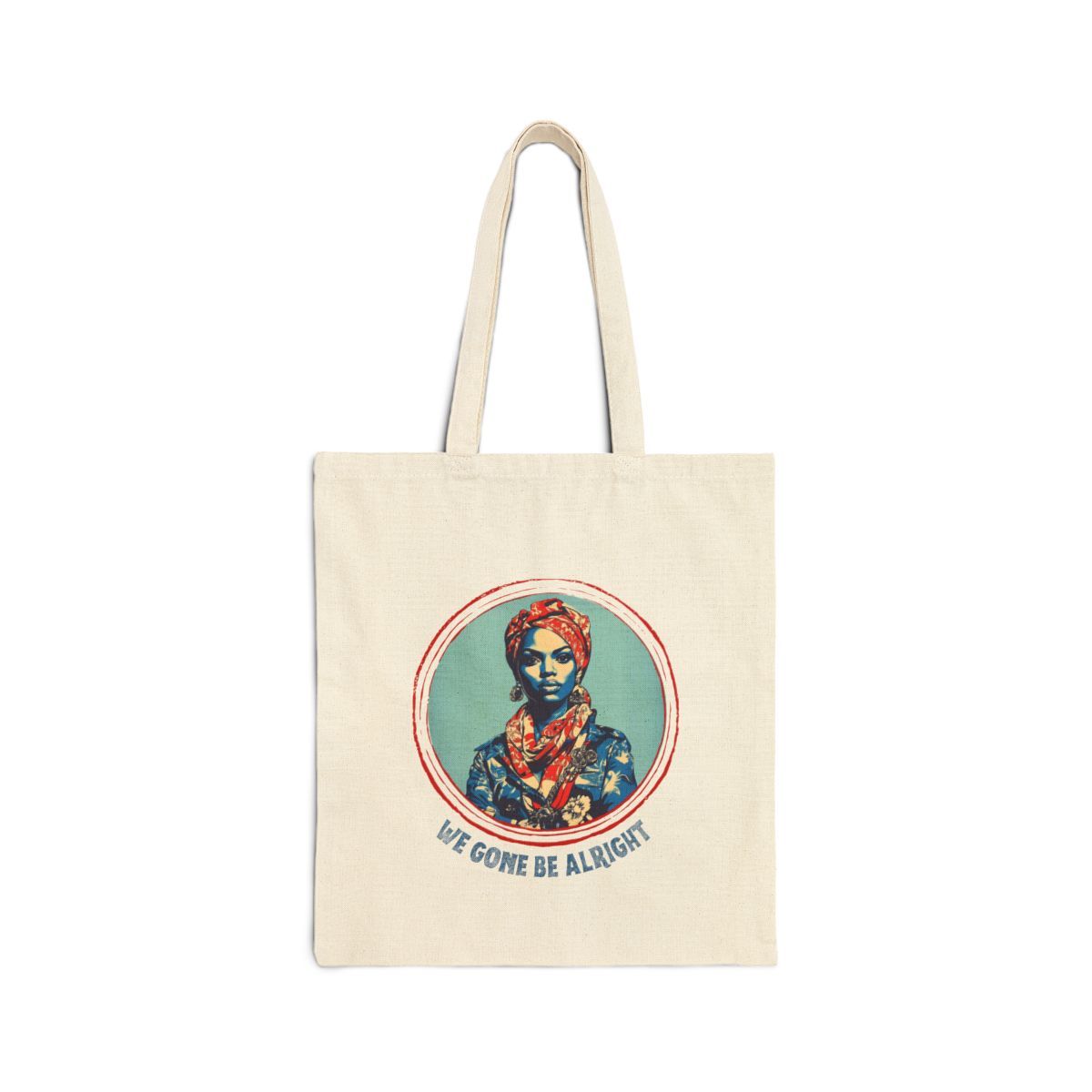 Alright Cotton Canvas Tote Bag, Colors: Natural, Sizes: 15&quot; x 16&quot;