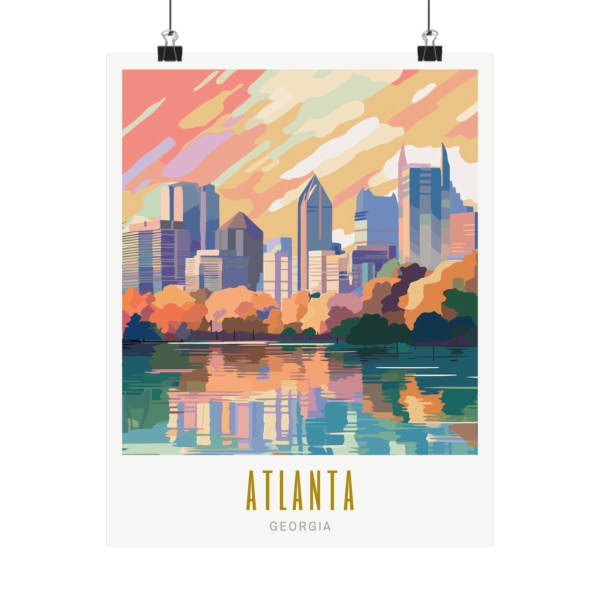 Atlanta Skyline Matte Poster, Sizes: 11″ x 14″, Paper types: Matte
