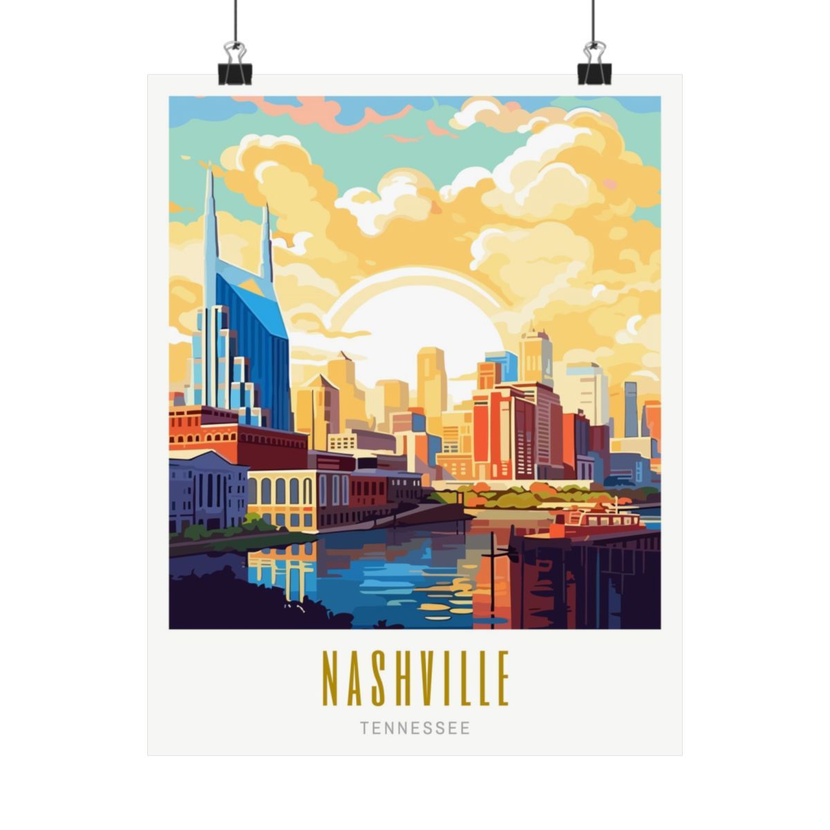 Nashville Skyline Matte Poster, Sizes: 11″ x 14″, Paper types: Matte