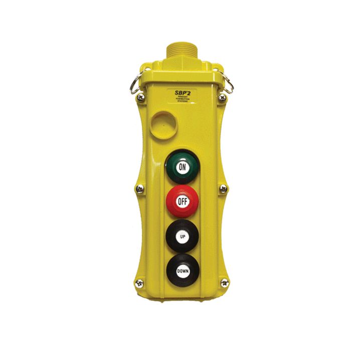 4 Button SBP2 Pushbutton Station - SBP2-4-WH - Maintained On/Off w/ 4 Buttons Single-Speed
