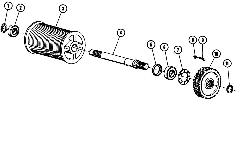 Drum, Shaft, Gear and Bearings
