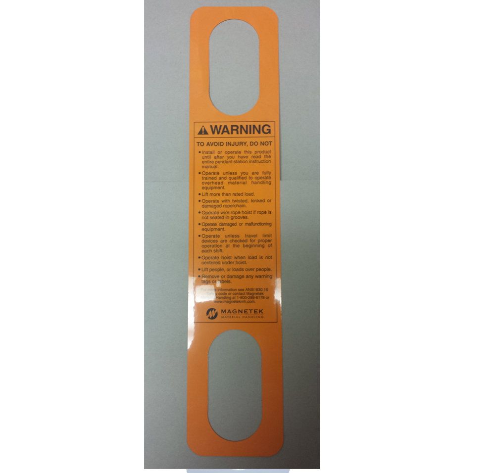 Pendant Warning label
