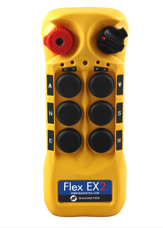 Top enclosure for 6 button TX, includes E-stop