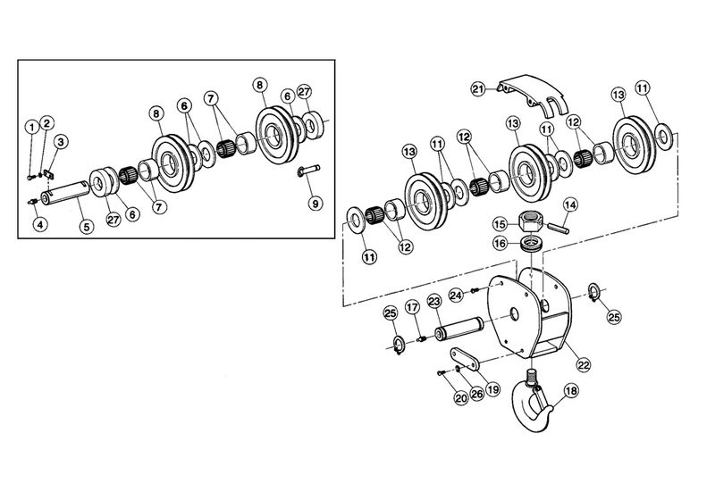 Upper and Lower Block Parts (3 & 5 Ton - Typical)
