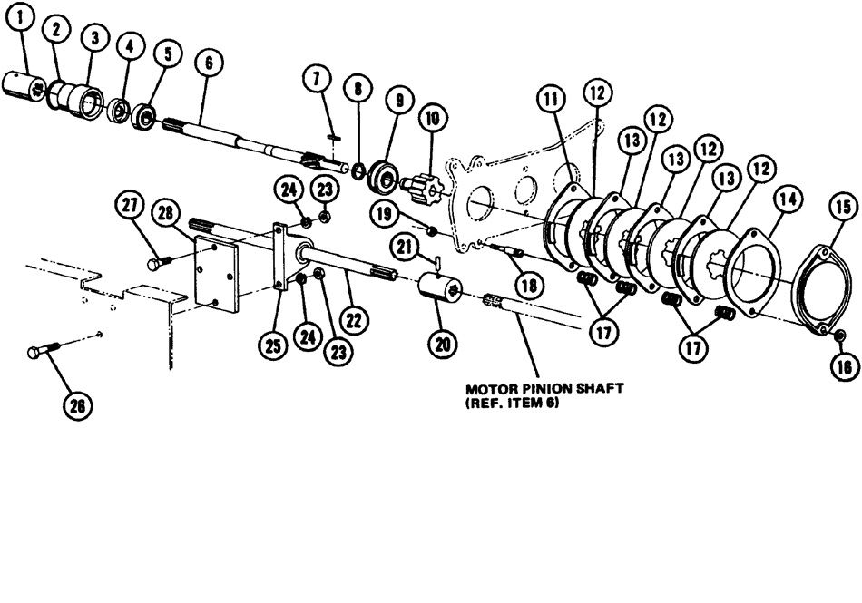 Motor Pinion Shaft, Coupling and Motor Brake Parts Motor Pinion Shaft, Coupling and Motor Brake Parts