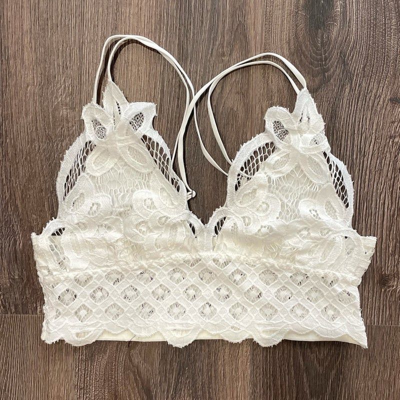 Crochet Lace Bralette - White
