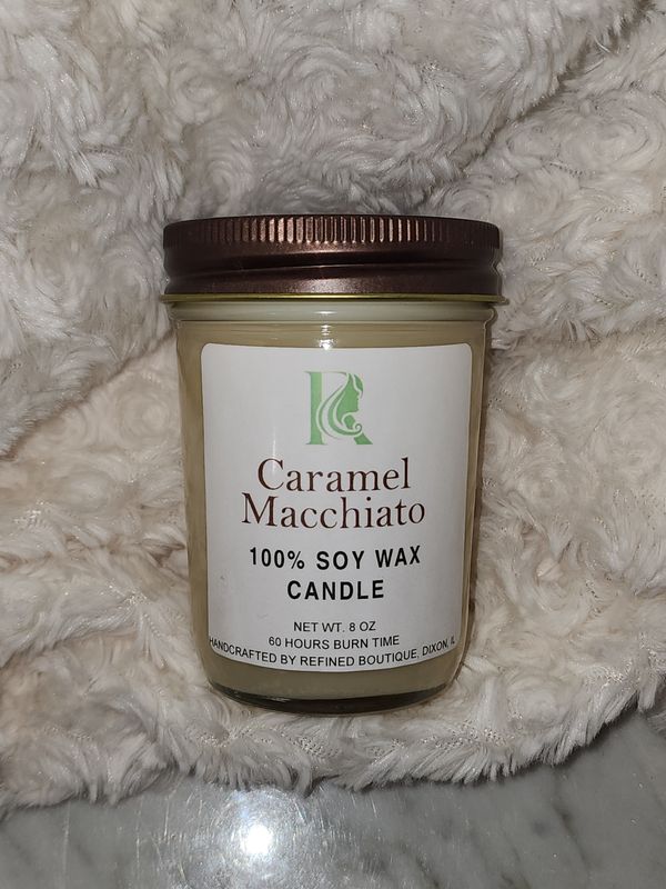 Caramel Macchiato Candle, Color: 8 oz Jar