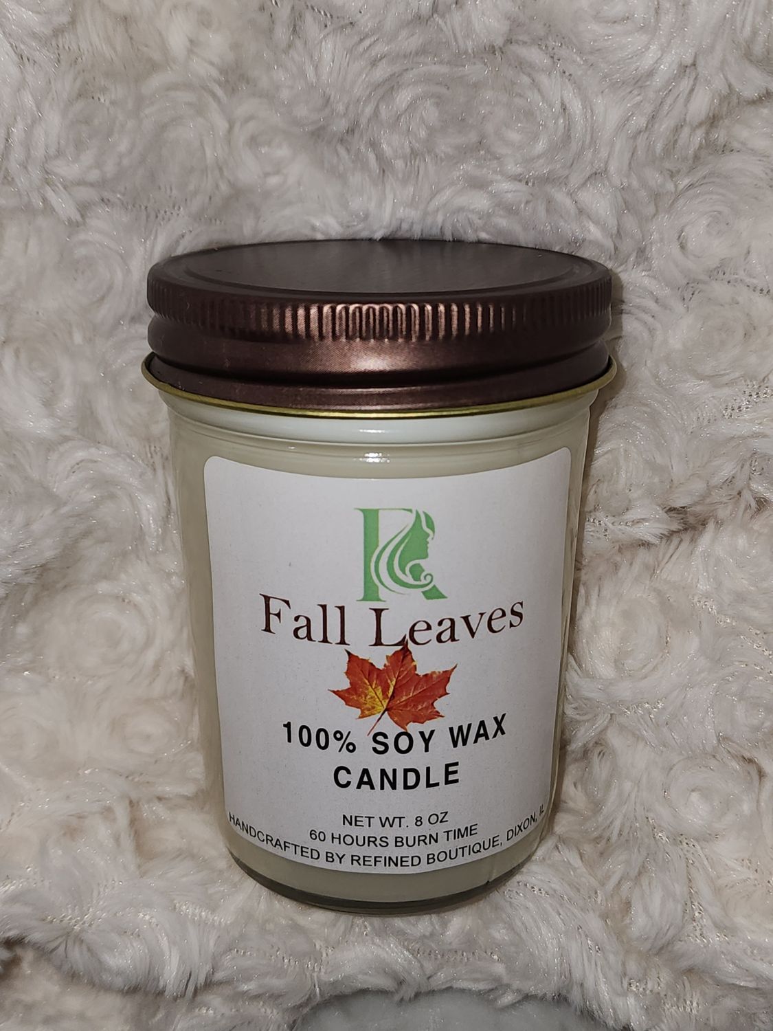 Fall Leaves Candle, Color: 8 oz Jar
