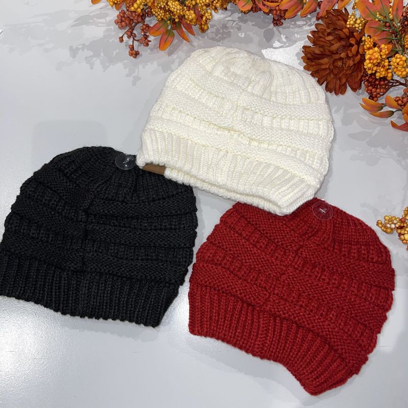 C.C Messy Bun Beanie Hat