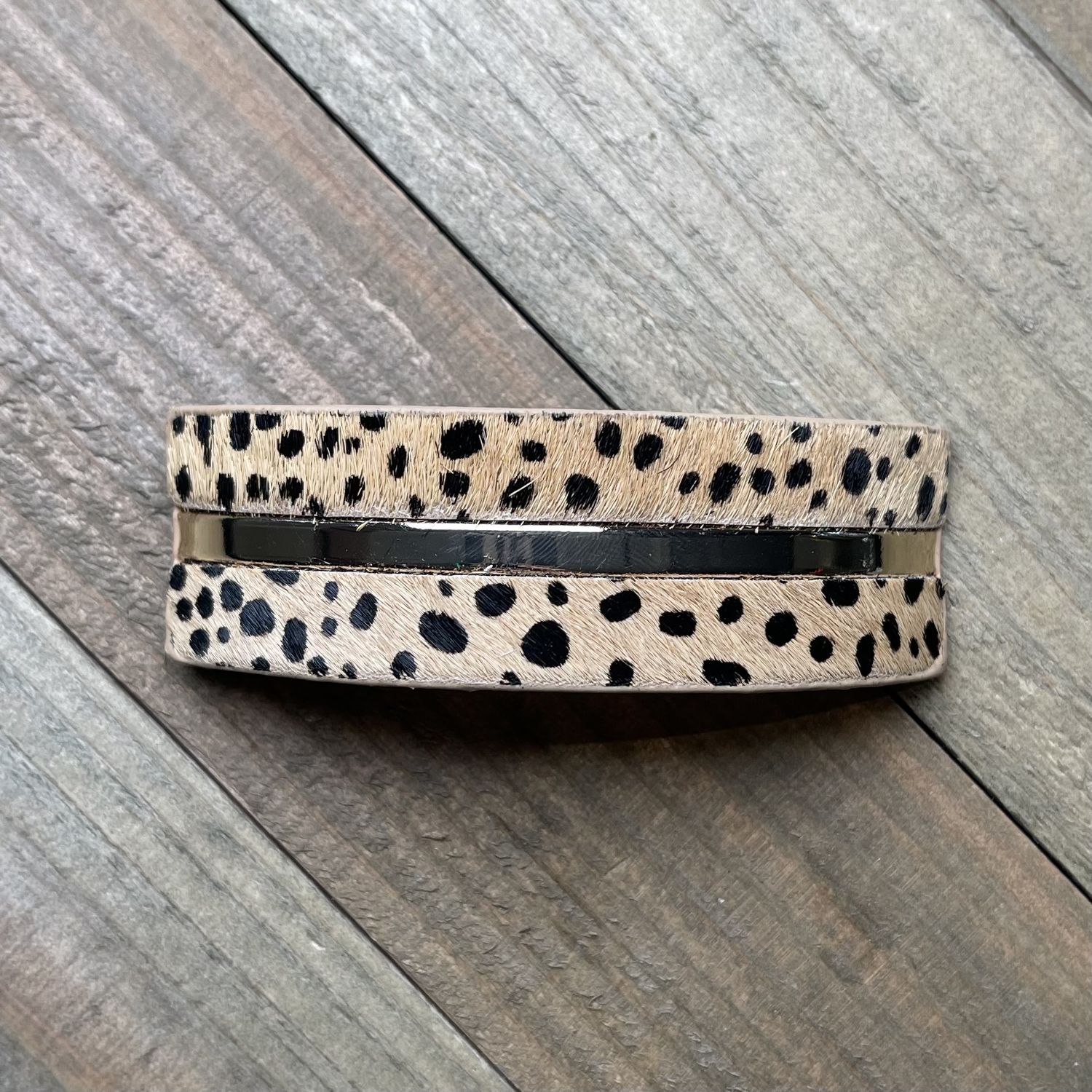 Leather Leopard  Barrette