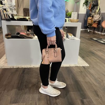 Small Zipper Tote Purse With Tassel