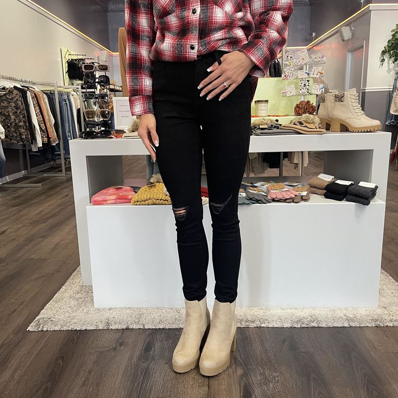 Black High-Rise Skinny Jeans
