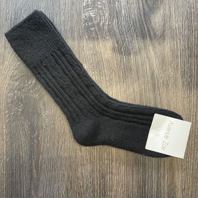Wool Blend Cable Knit Boot Sock