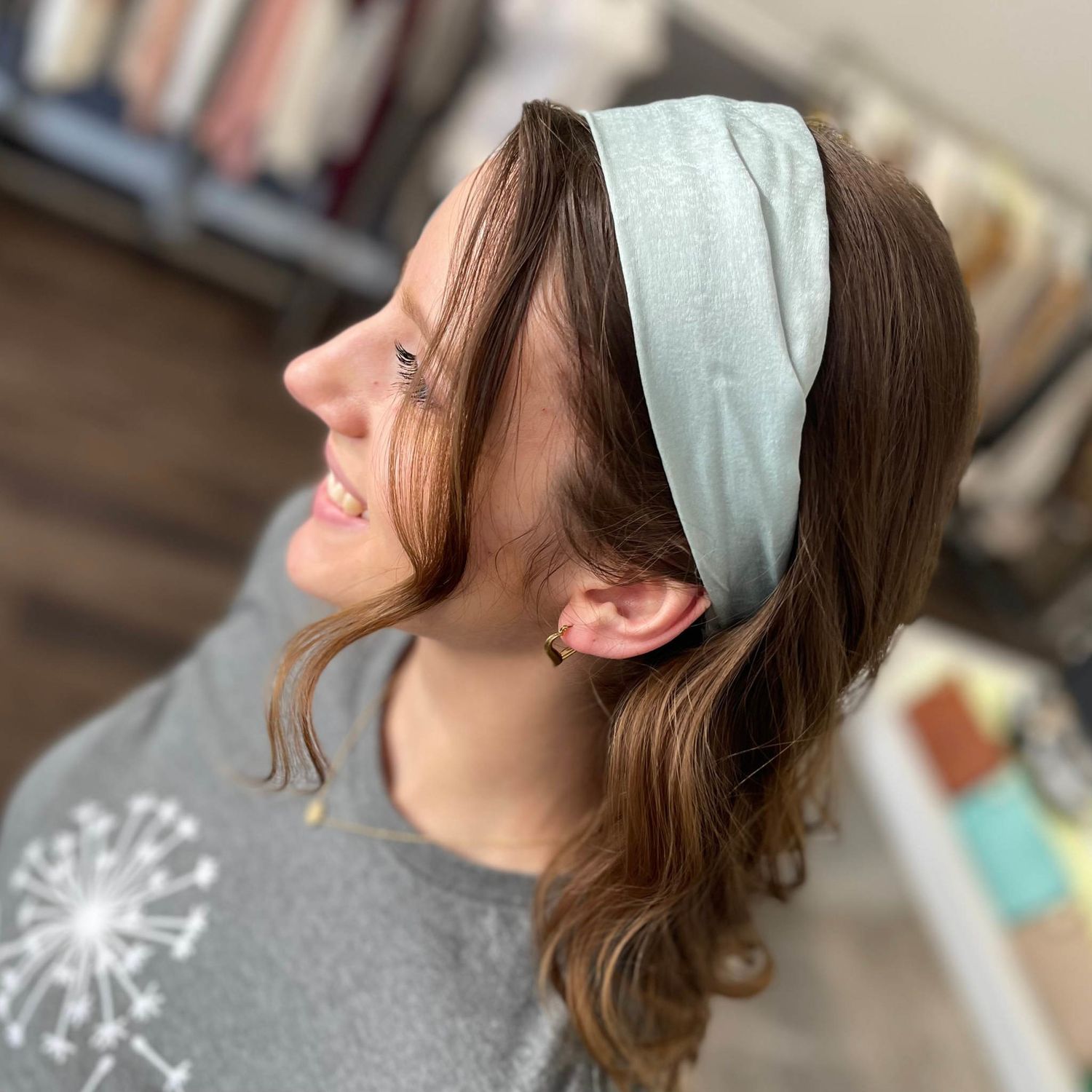 Seafoam Soft Wide Elastic Headband