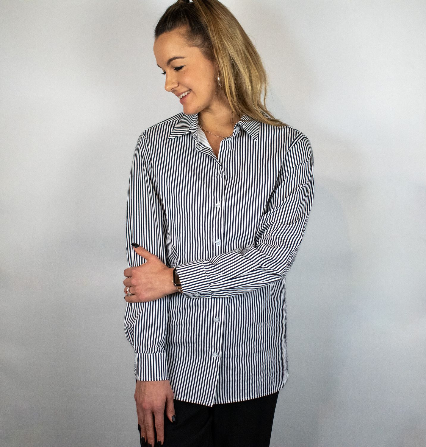 Lauren Stripe Shirt - Navy