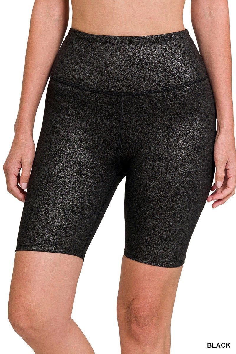 Glitter Biker Shorts - Black