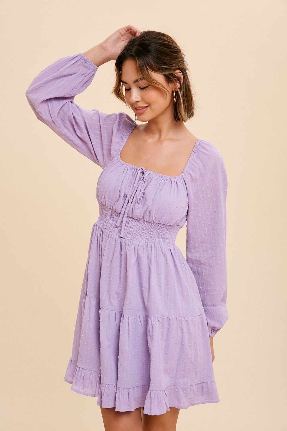 Swiss Dot Dress - Lavender