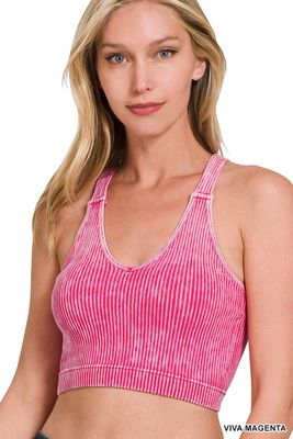 Washed Crop Padded Bra