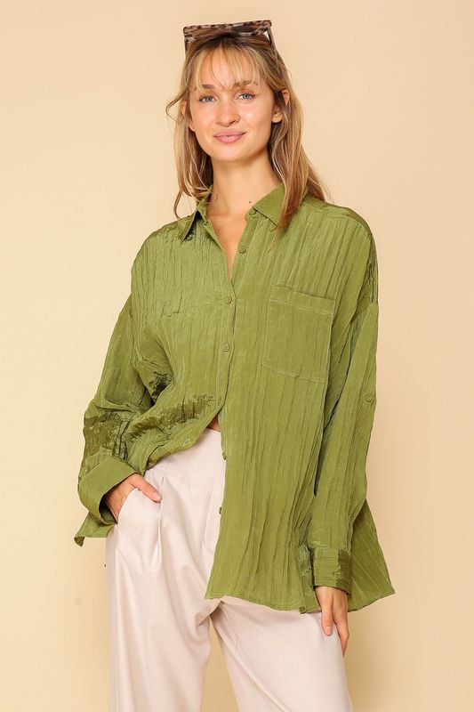 Lexie Button Up - Olive