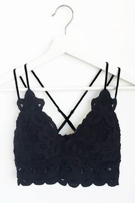 Crochet Lace Bralette - Black