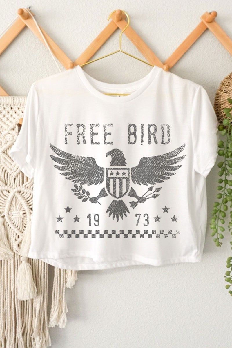 Free Bird Graphic Tee - White