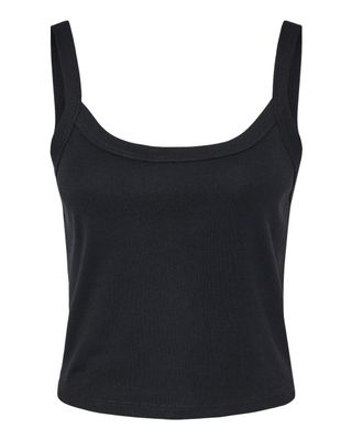 Spaghetti Strap Crop Tank - Black