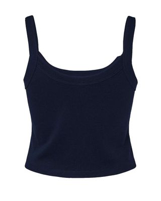 Spaghetti Strap Crop Tank - Navy