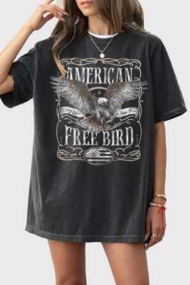 American Free Bird Oversized Tee - Black